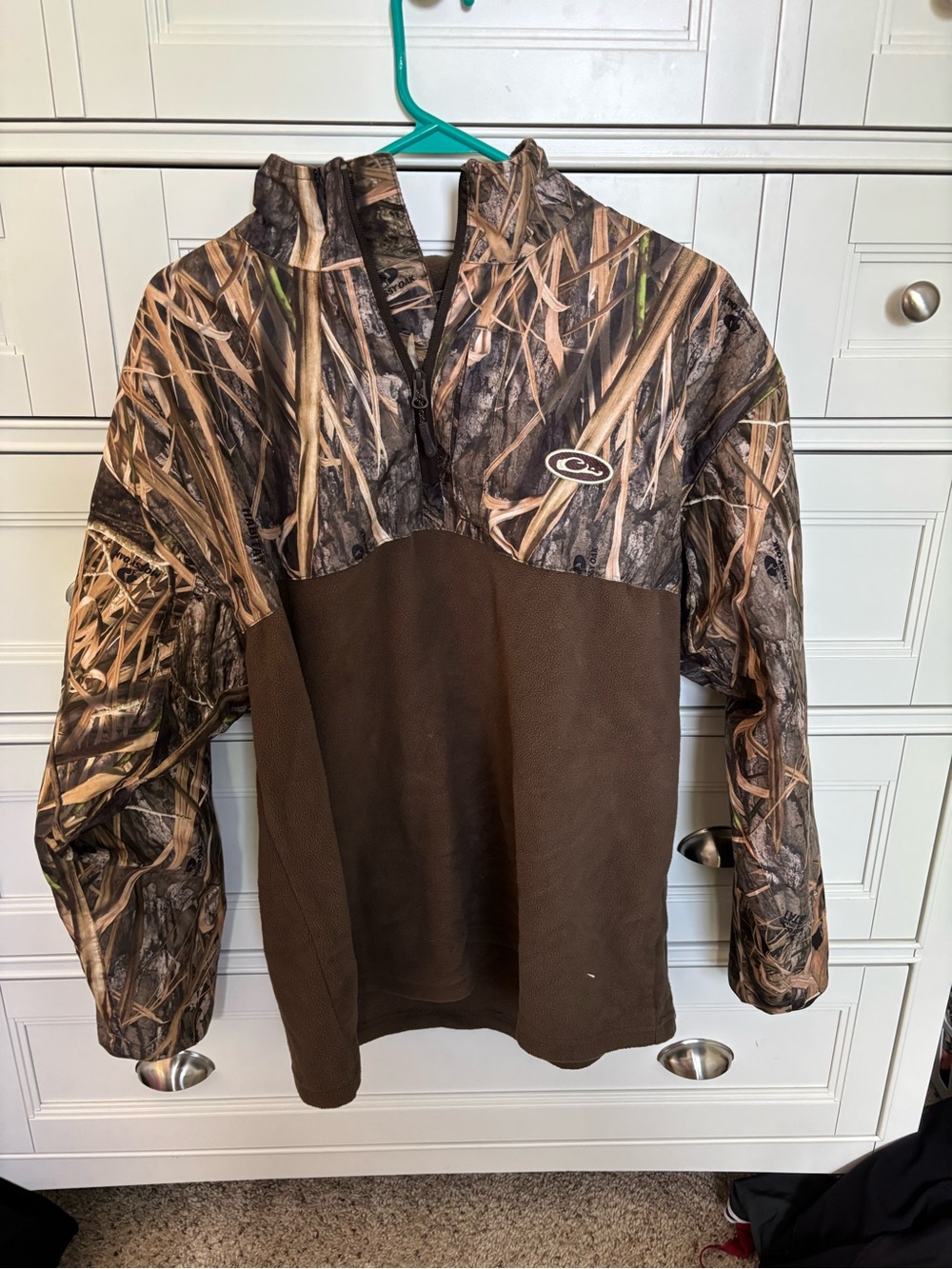 Drake camouflage half zip with front pocket pullover